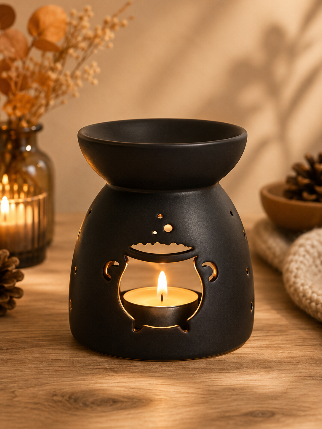 Black Cauldron Cut Out Oil/Wax Melt Burner