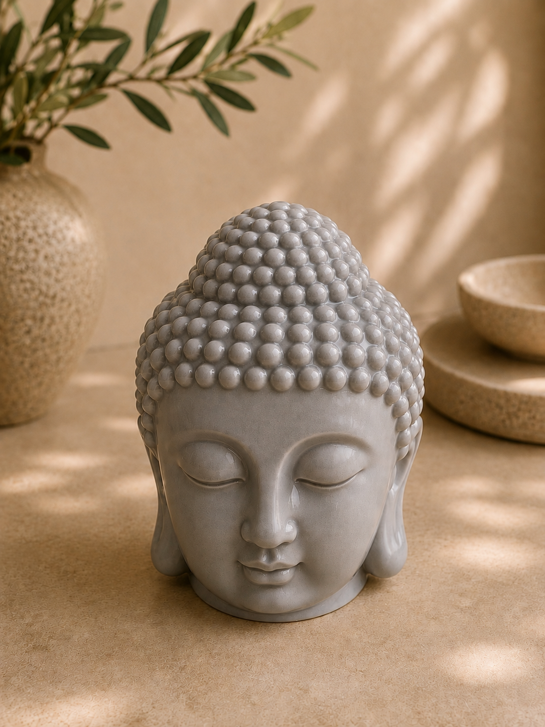 Small Grey Buddha Head Oil/Wax Melt Burner