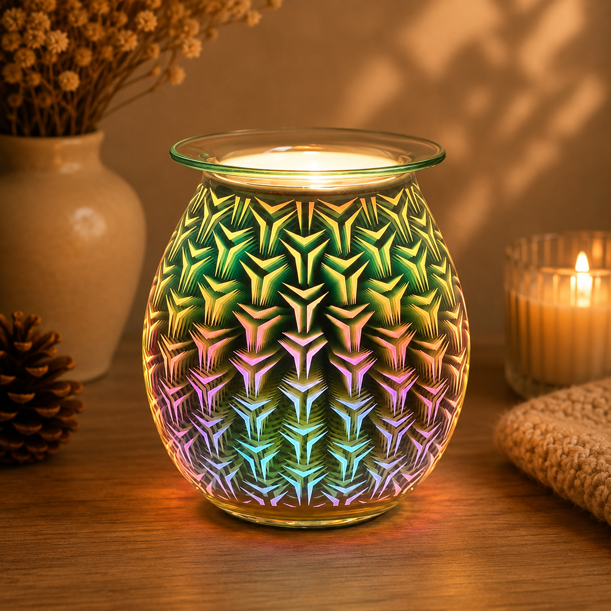 3D Geometric Light Up Electric Oil/Wax Melt Burner