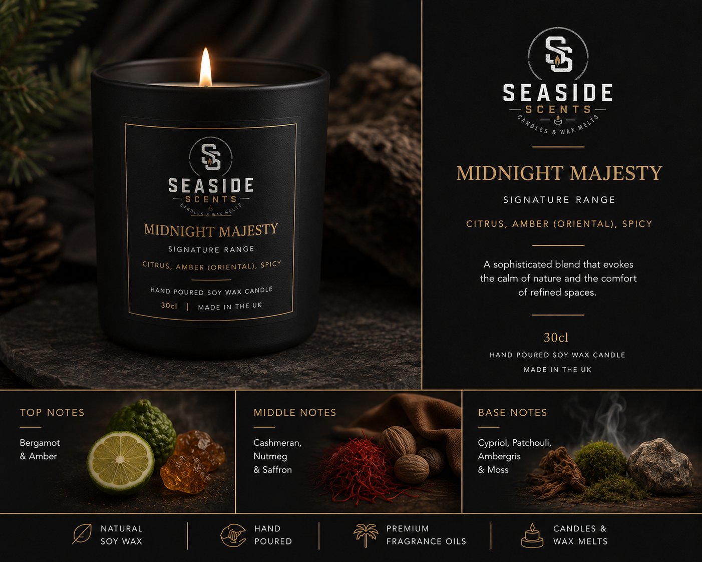 Midnight Majesty Candle - Signature Range