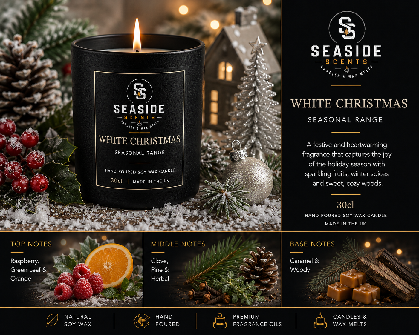 White Christmas Candle - Christmas Collection
