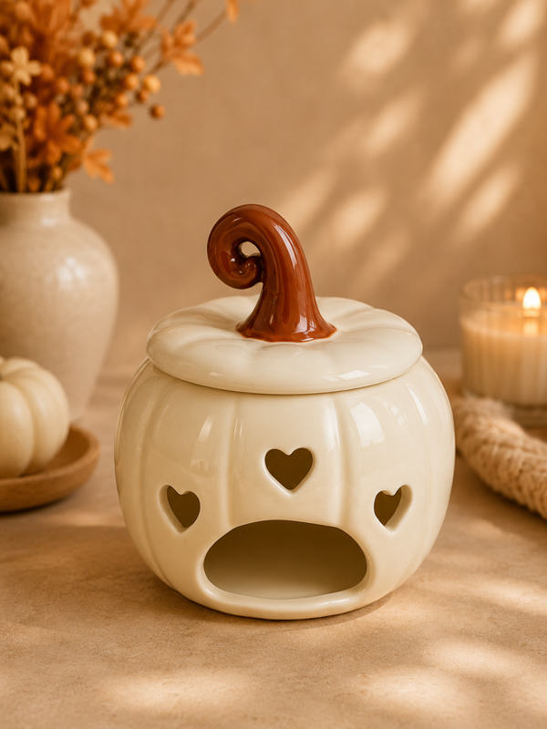 White Curly Pumpkin Oil/Wax Melt Burner