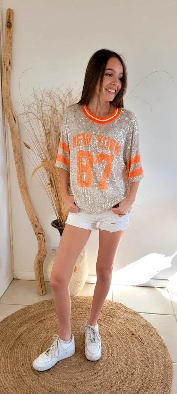 TEE-SHIRT NEW YORK 87 ORANGE