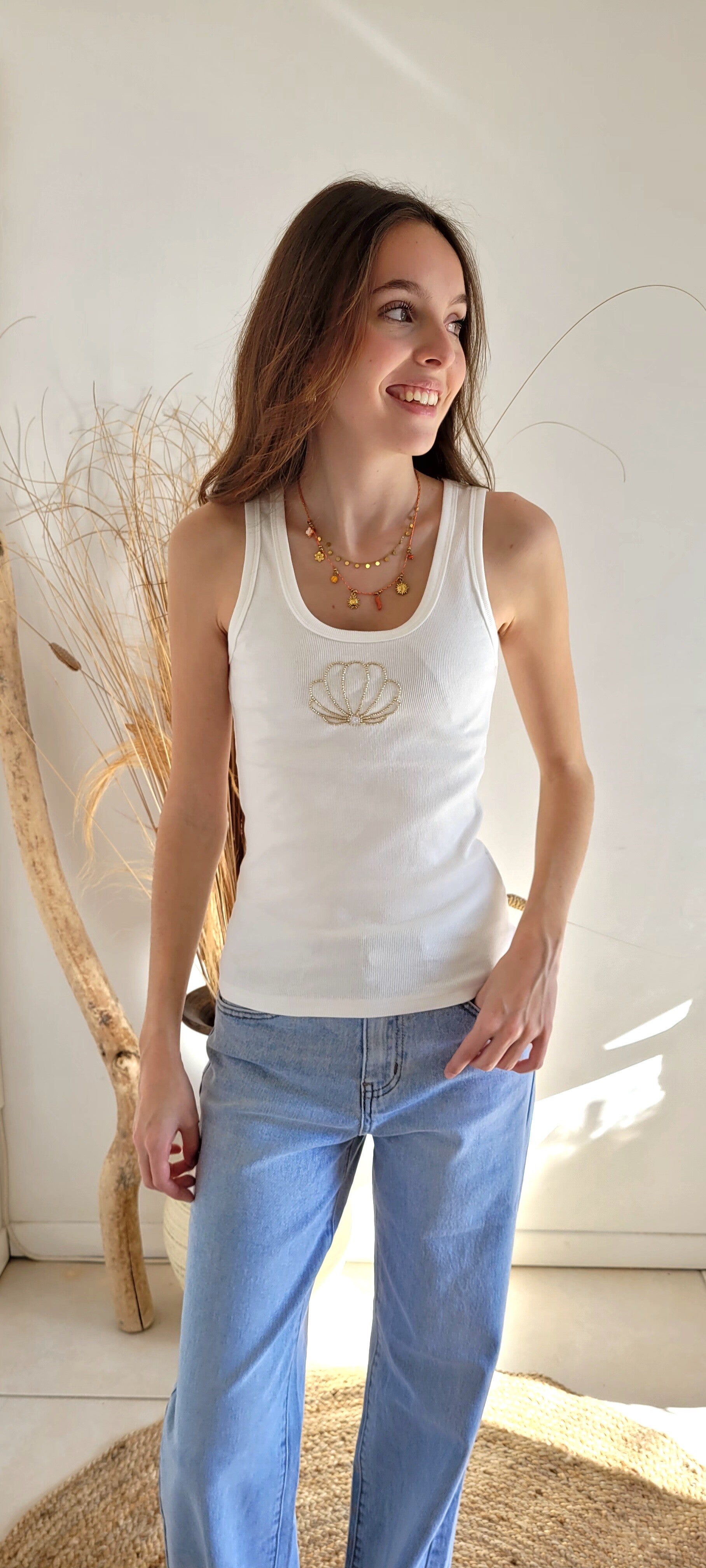 DEBARDEUR PERLES COQUILLAGE