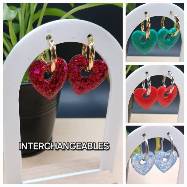 Lova - Unie ou pailletée - Pampilles interchangeables en résine