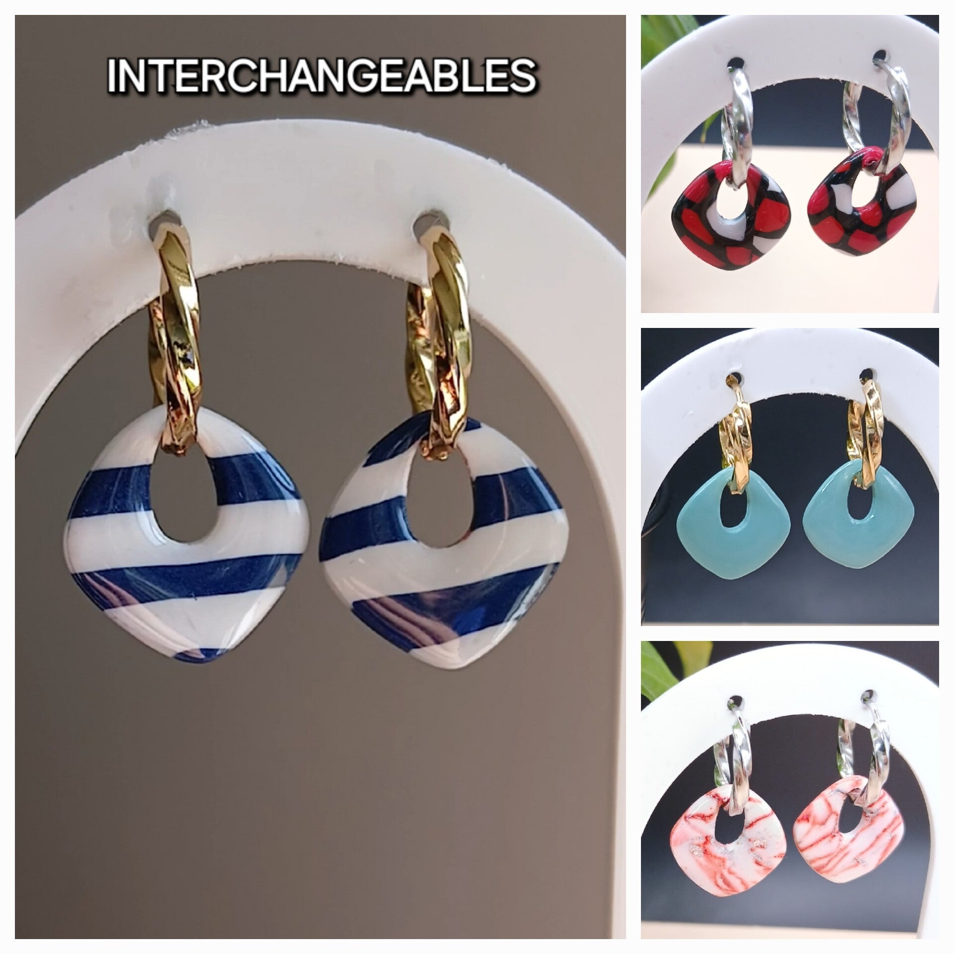 Oréa - Unie - Pampilles interchangeables en pâte polymère