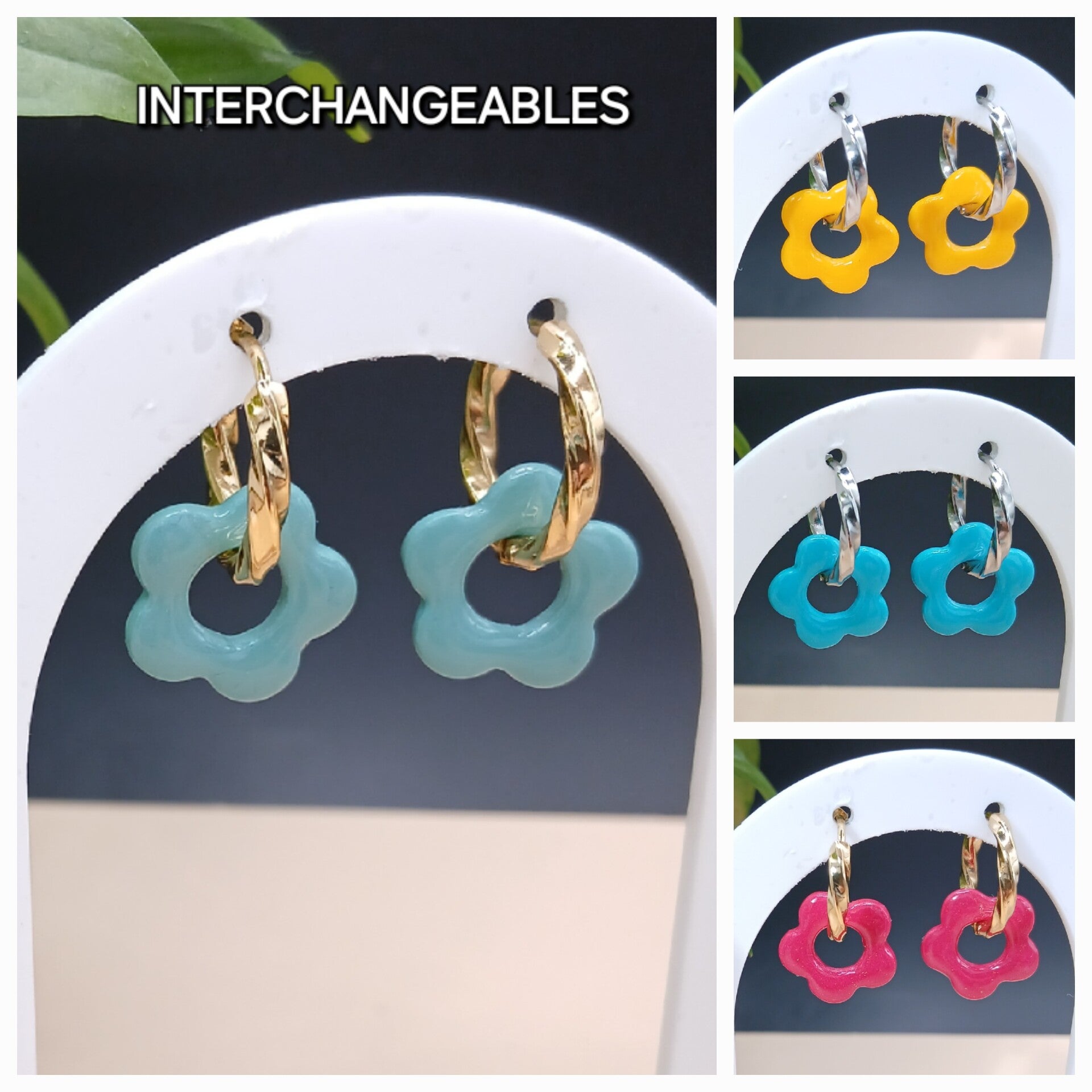 Floréa - Unie - Pampilles interchangeables en pâte polymère