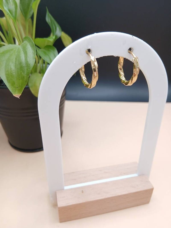 Créoles torsadées dorées - 17mm