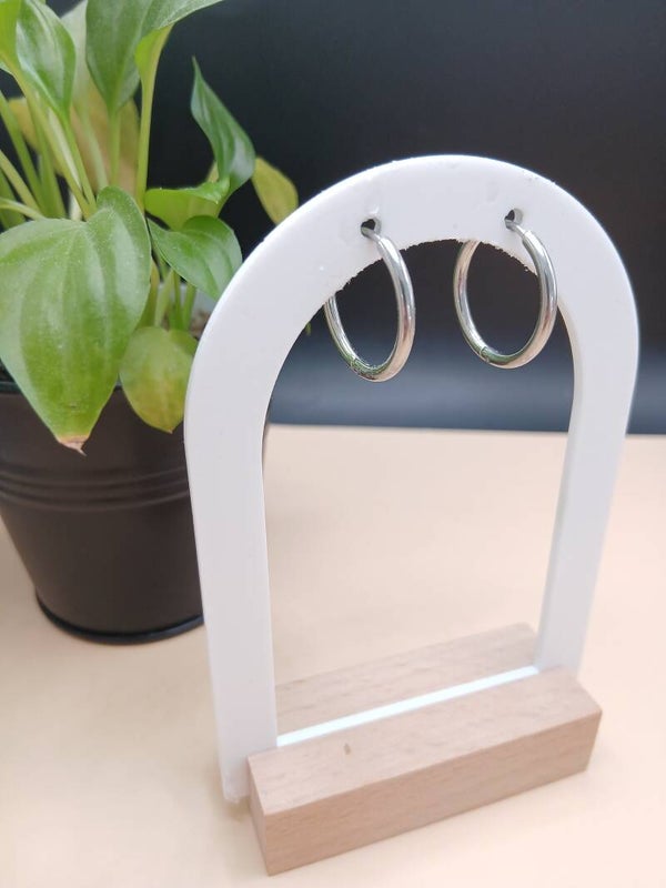 Créoles lisses argentées - 20mm