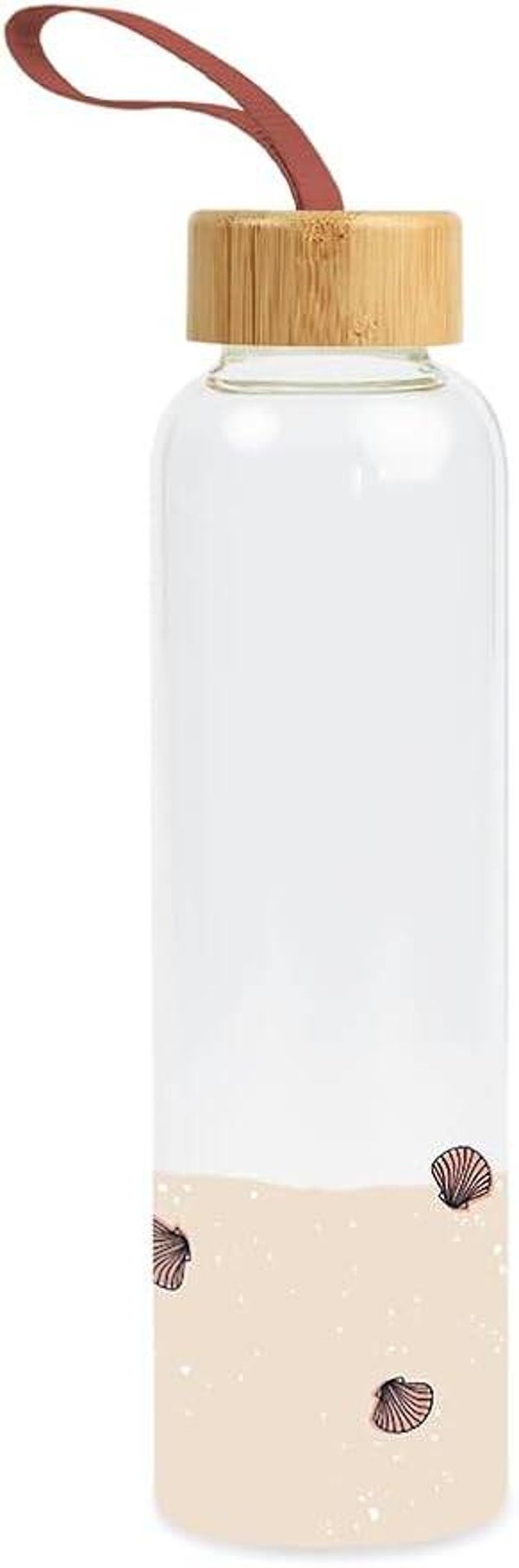 Trinkflasche aus Glas mit lustigem Spruch | mit Griffschlaufe | 550 ml | Meer