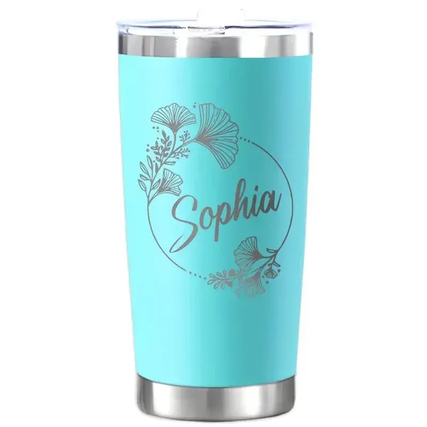 Personalisierte  Edelstahl-Tumbler mit Ginkgo-Baum-Ast-Design
