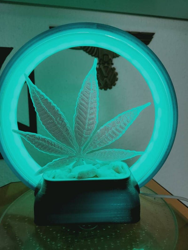 Ringlampe Cannabisblatt