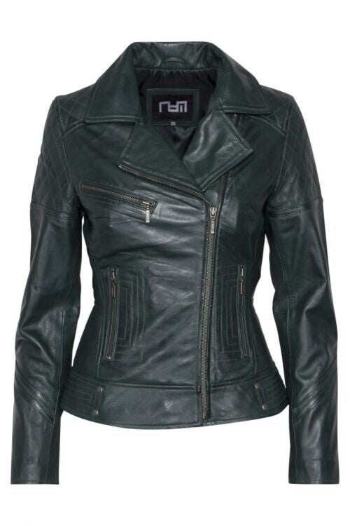 497 Biker jack dames , Zwart . groen   ,blauw : Artikel nr Zwart RBM_497 BLK , Artikel nr Groen , RBM_497 GRN , Artikel nr Blauw , RBM _497 BLUE . Artikrl nr Groen RBM 497 GRN ,