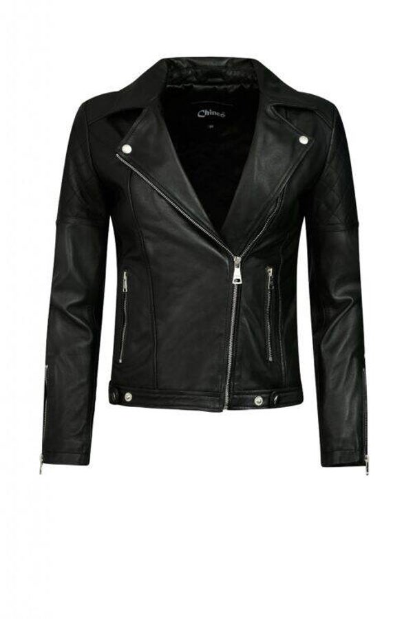 Hera biker jack dames zwart , bij Chinco : Artikel nr : Chinco_Hera BLK , nieuw .