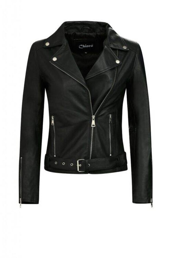 Kendall biker jack , zwart , Artikel nr : Chinco_Kendall BLK .