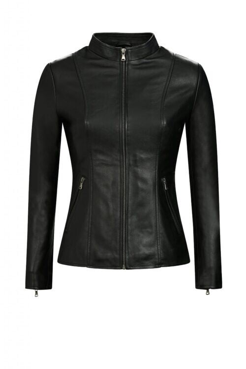 L104 biker jack dames , zwart . Artikel nr : RBM-L . 104 BLK .