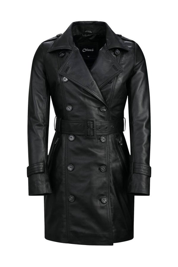Zoya Trenchcoat zwart , Artikel nr Chinco_ZOYA_a BLK , Bruin Artikel nr Chinco ZOY _ BRWN .A