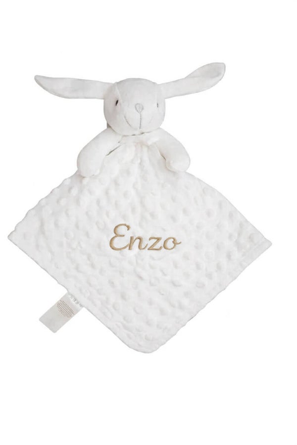 doudou lapin avec attache tétine personnalisé