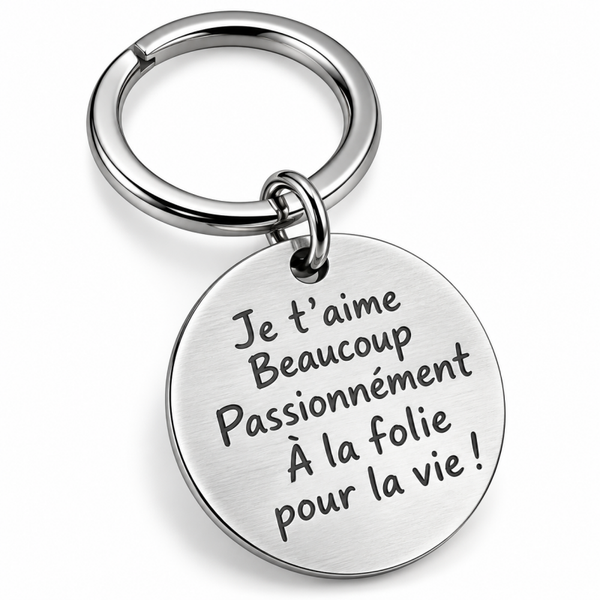 Porte-clés à message gravé – Amour & Amitié