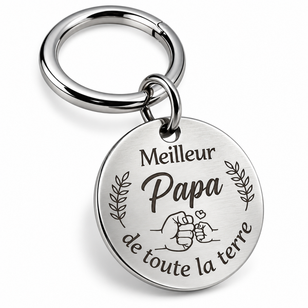 Porte-clés Papa – Messages gravés