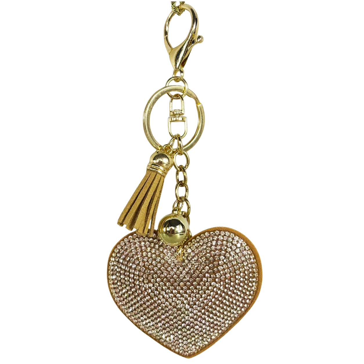 Bijou de sac cœur camel à strass 🤎