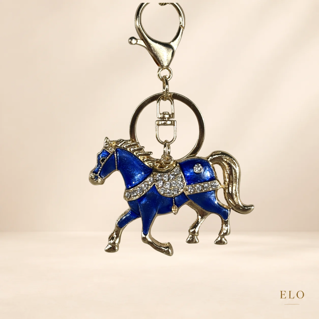 Bijoux de sac équestre cheval bleu