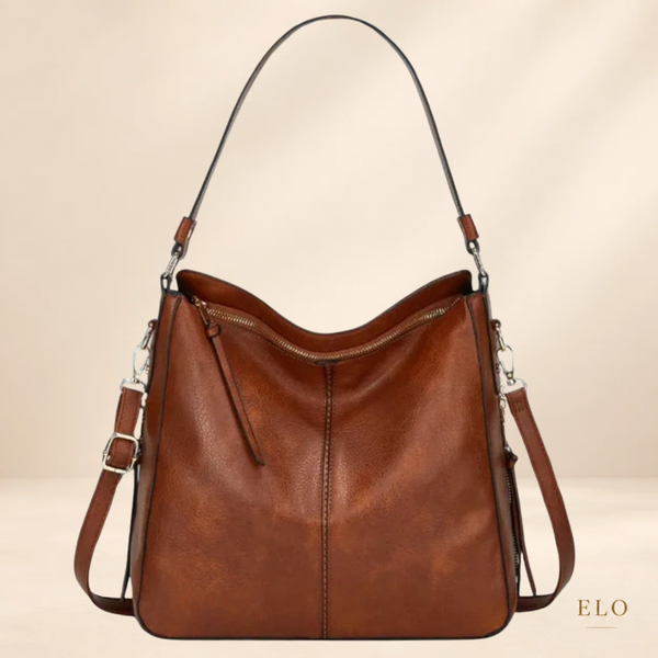 L’AMBRE – Grand sac hobo femme marron cognac