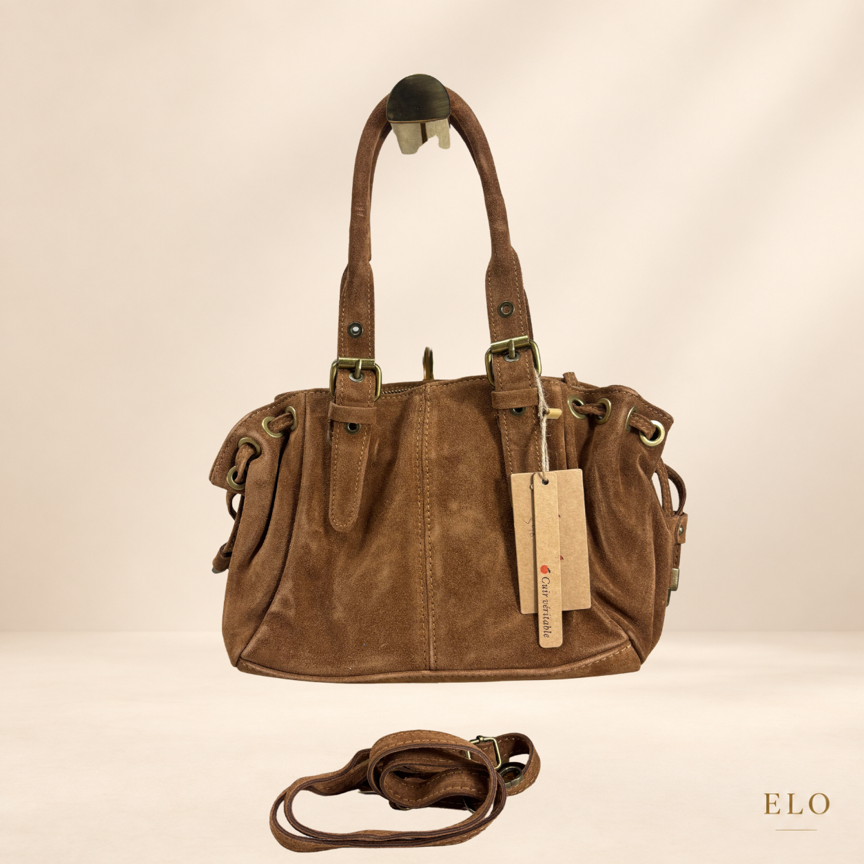PRINCESSE – Sac à main cuir velours