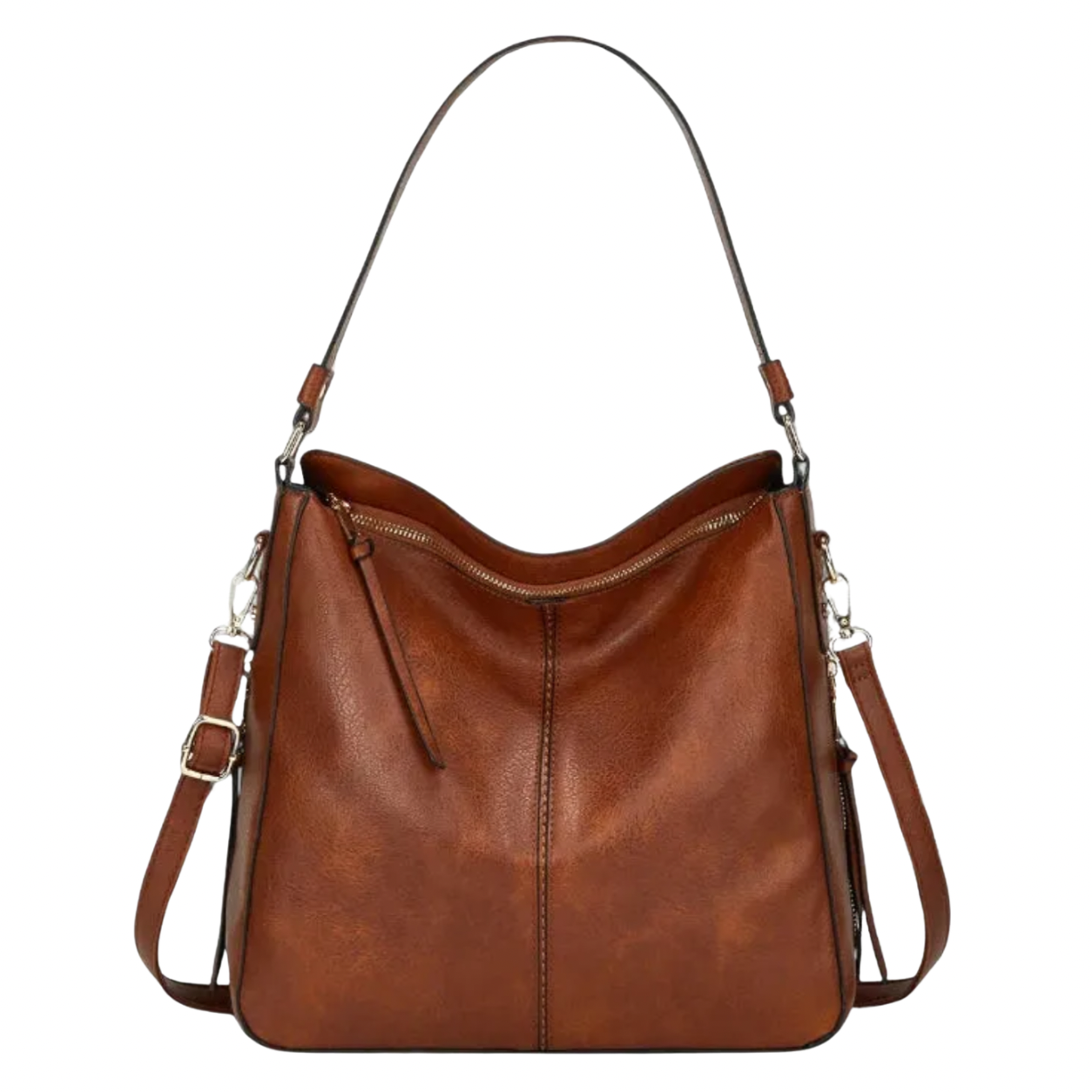 L’AMBRE – Grand sac hobo femme marron cognac