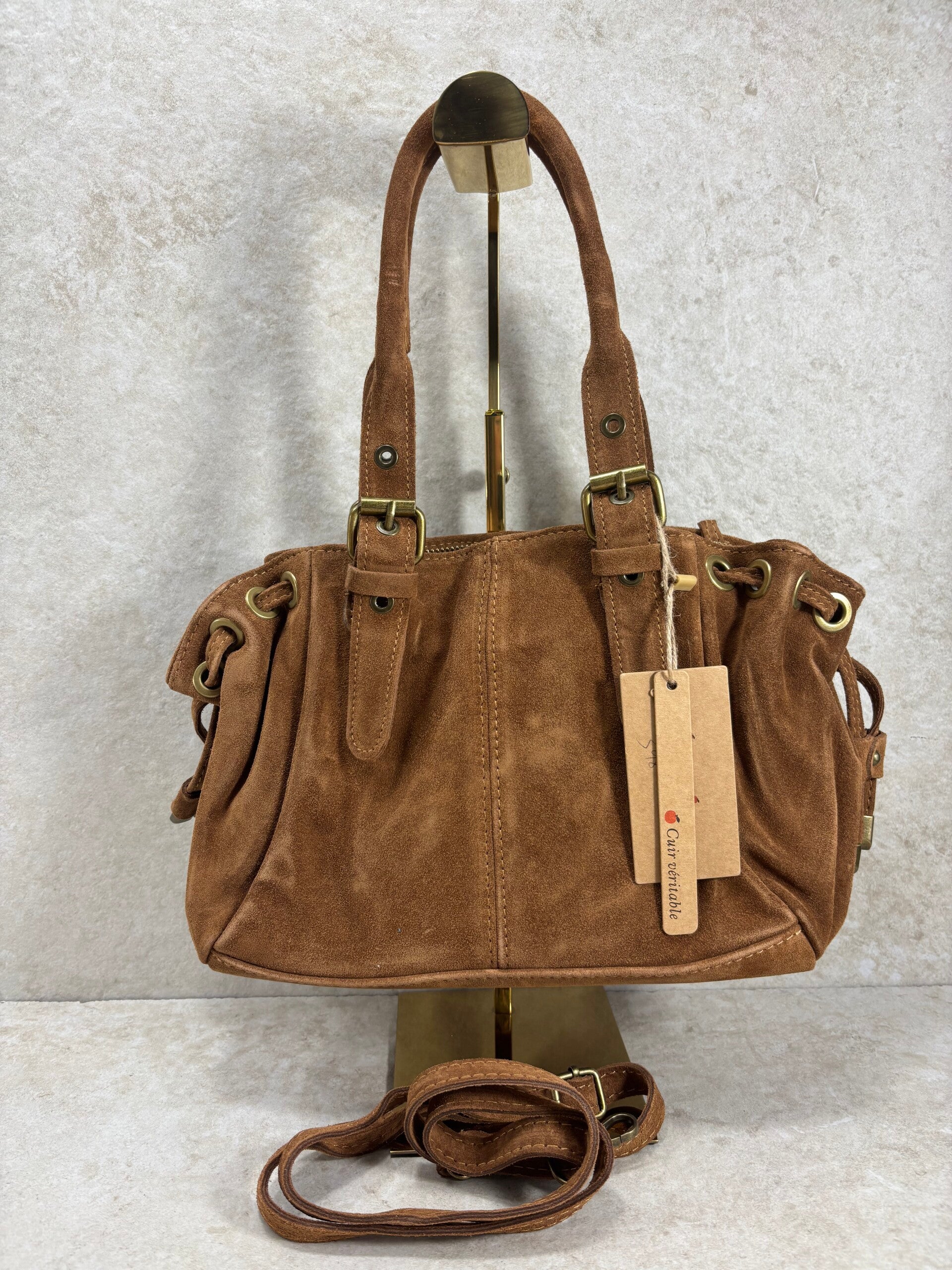PRINCESSE – Sac à main cuir velours