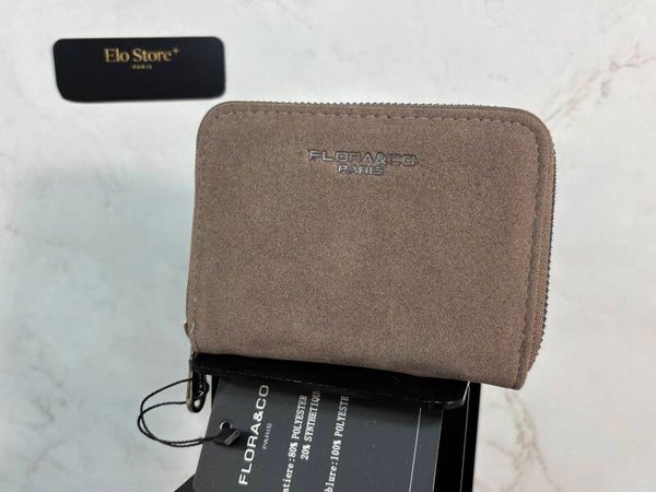 MADELEINE Portefeuille suédine compact zippé chic rangement cartes monnaie
