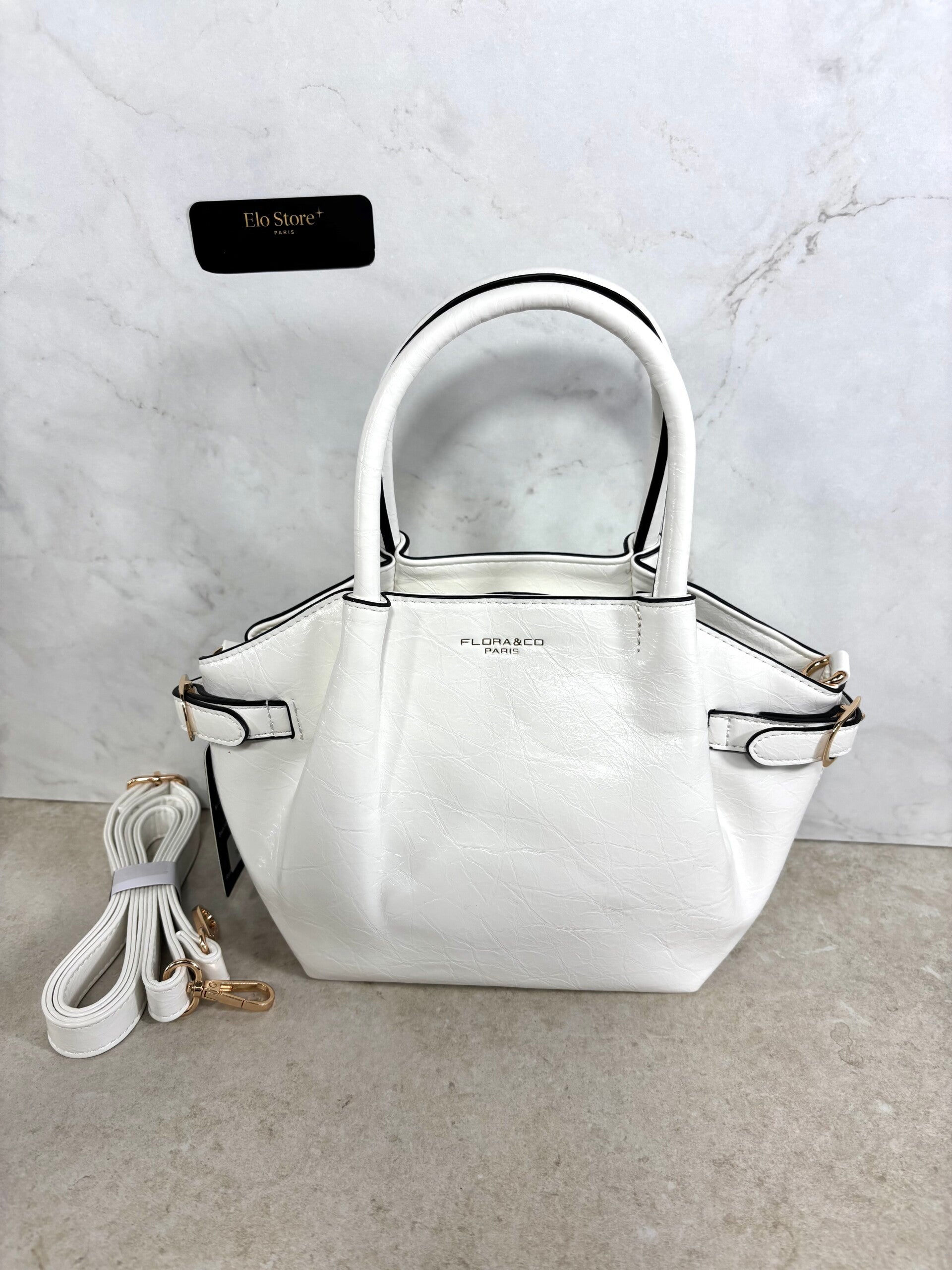 Sac Alba blanc mini sac chic bandoulière élégant tendance fermeture zippée