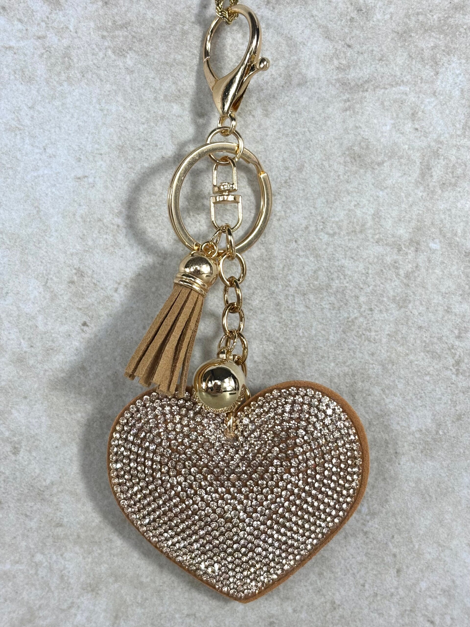 Bijoux de sac cœur camel