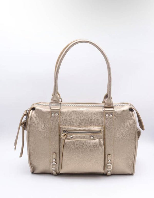 Sac taupe métal tendance chic et stylé grand format