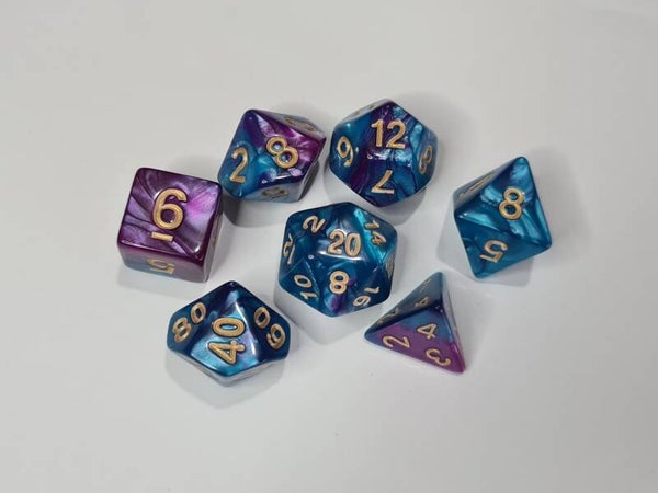 Purple Swirl Polydice Set