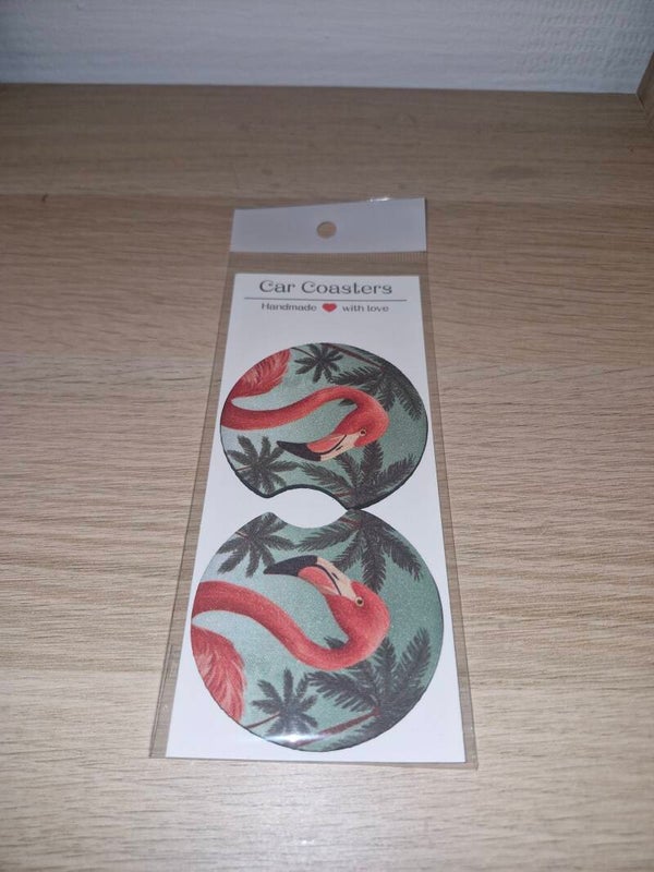 Auto onderzetter flamingo