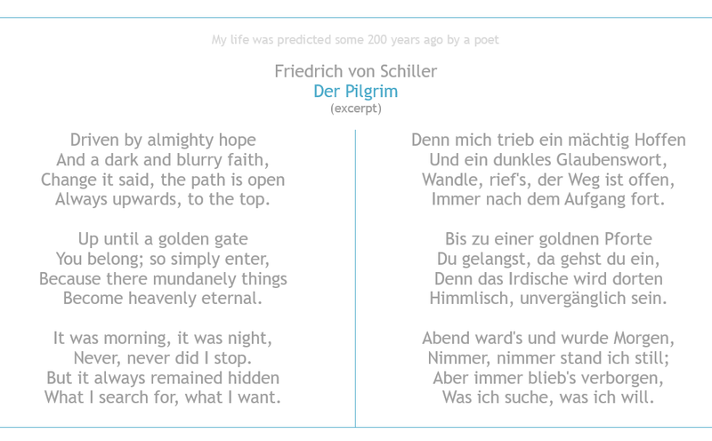 Der Pilgrim poem excerpts
