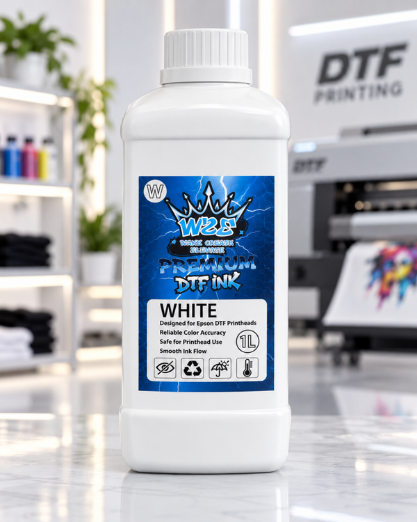W2E Premium DTF Ink – White – 1 Liter