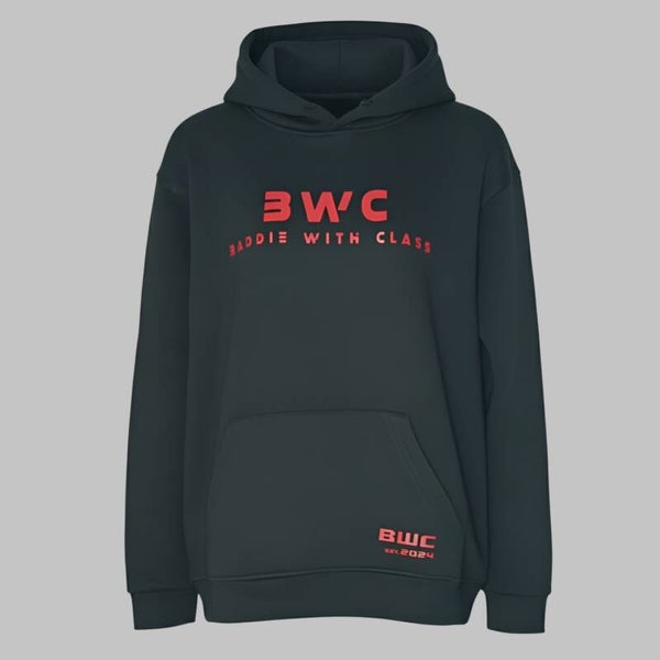 BWC Hoodie Zwart Met Rode Text Letter