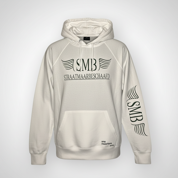 SMB Hoodie Wit Met Donker Groen Text Letter