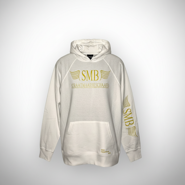 SMB Hoodie Wit Met Gele Text Letter