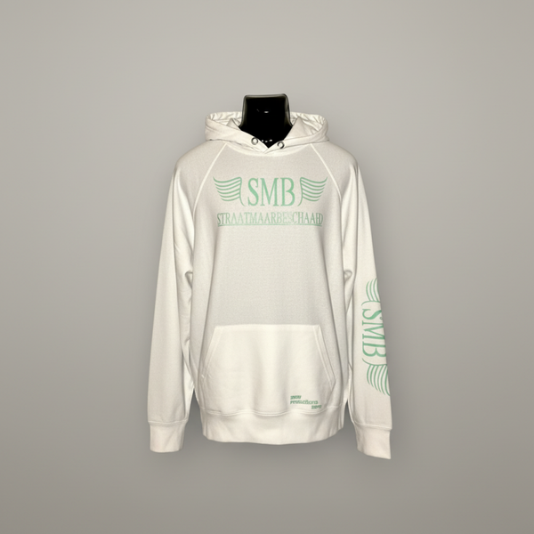 SMB Hoodie Wit Met Mint Text Letter