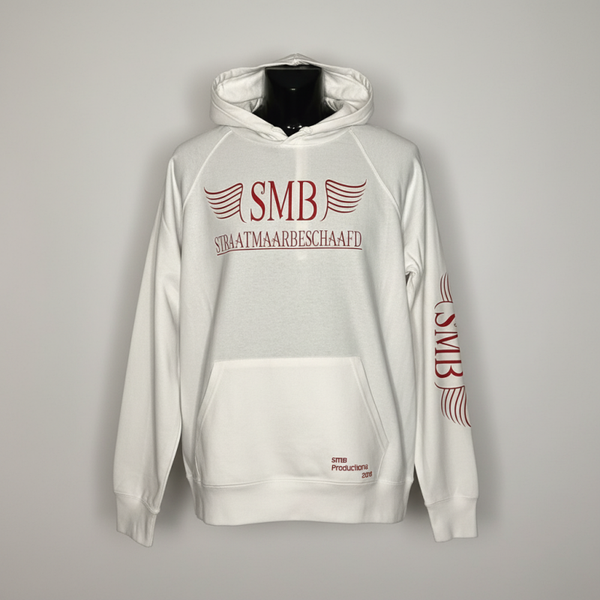 SMB Hoodie Wit Met Rood Text Letter