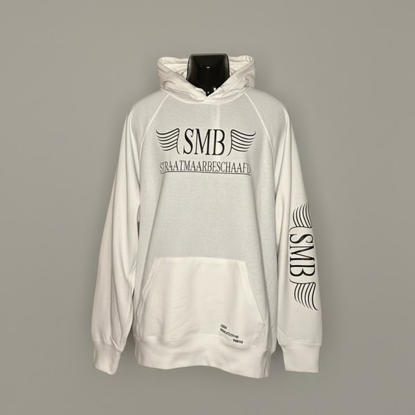 SMB Hoodie Wit Met Zwart Text Letter