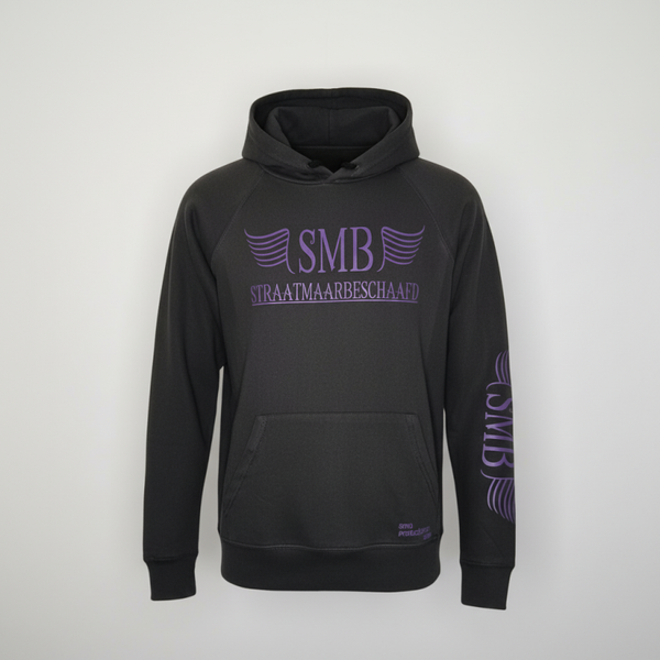 SMB Hoodie Zwart Met Paarse Text Letter