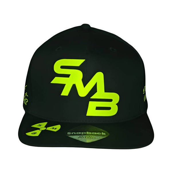 SMB Snapback Met Neon Geel Bold Text Zwart en Wit