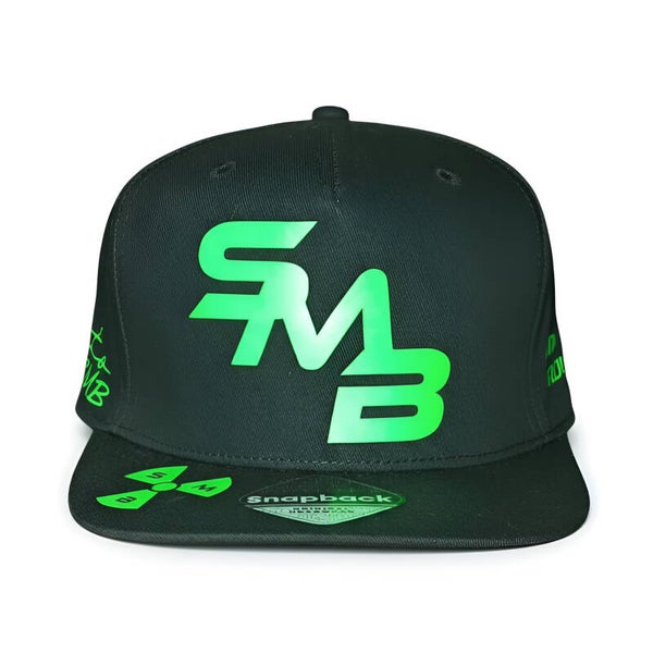 SMB Snapback Met Neon Groen Bold Text Zwart en Wit