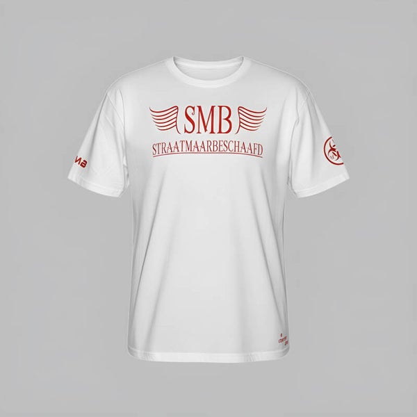 SMB T-Shirt Wit Met VuurRood Text