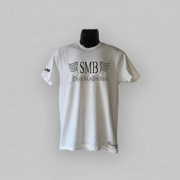 SMB T-Shirt Wit Met Zwart Text Letter
