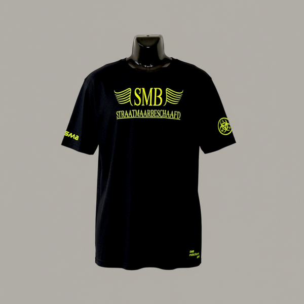 SMB T-Shirt Zwart Met NeonGeel Text